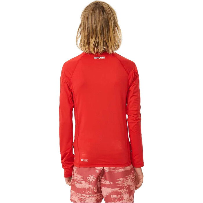 2024 Rip Curl Chicos Brand Wave UPF Chaleco De Lycra De Manga Larga 122BRV - Red